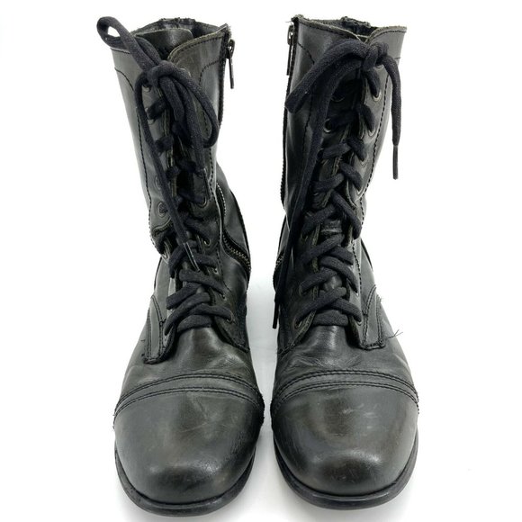 Size 9M Steve Madden Combat Troopa Green Boots - Picture 3 of 8